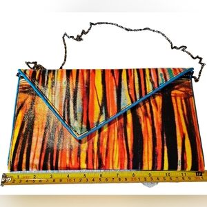 Kent Stetson "Brushfire" Signed Envelope Clutch / Crossbody - Handmade USA